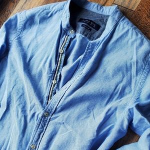 Zara man long sleeve button up shirt collar band